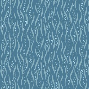 Lewis & Irene Fabrics Tales of the Sea Seaweed on Dark Blue