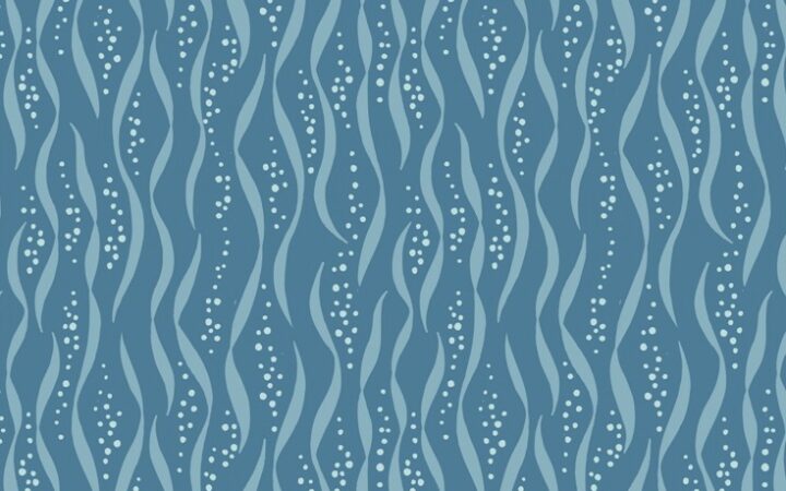 Lewis & Irene Tales of the Sea Seaweed on Dark Blue