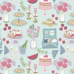 Lewis & Irene Fabrics Picnic in the Park Light Blue