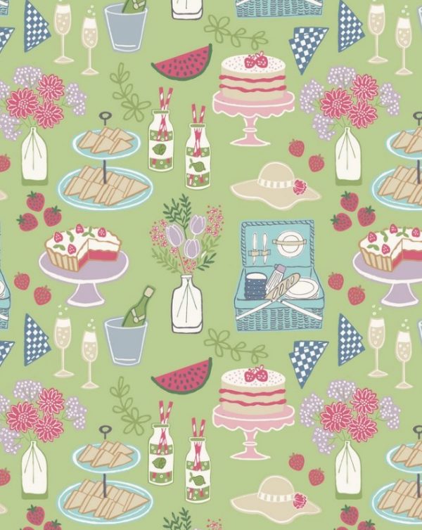 Lewis & Irene Fabrics Picnic in the Park Green