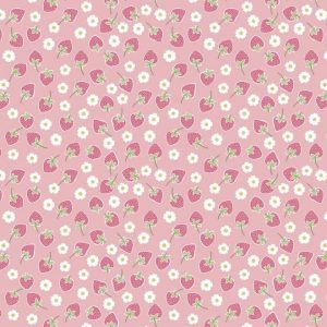 Lewis & Irene Fabrics Picnic in the Park Pink Strawberries