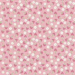 Lewis & Irene Fabrics Picnic in the Park Pink Strawberries