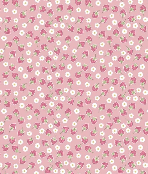 Lewis & Irene Fabrics Picnic in the Park Pink Strawberries