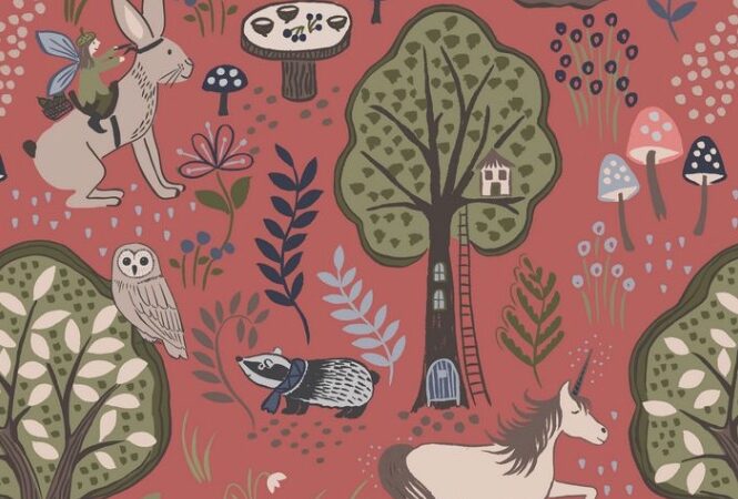 Lewis & Irene Enchanted Forest Dusky Red