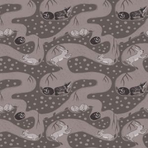 Lewis & Irene Fabrics Enchanted Forest Bunny Tunnels on Earth
