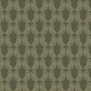 Lewis & Irene Fabrics Enchanted Forest Owls Forest Green