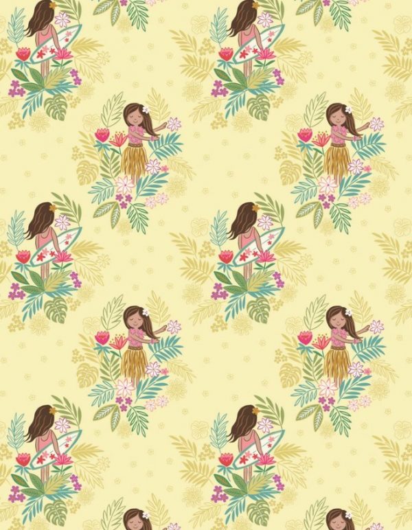 Lewis & Irene Fabrics Island Girl on Sunshine