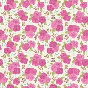 Lewis & Irene Fabrics Island Girl Pink Hibiscus