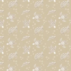 Lewis & Irene Fabrics Island Girl Turtle on Sand
