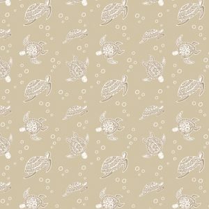 Lewis & Irene Fabrics Island Girl Turtle on Sand