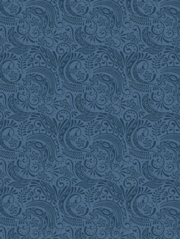 Lewis & Irene Fabrics Island Girl Deep Blue Polynesia
