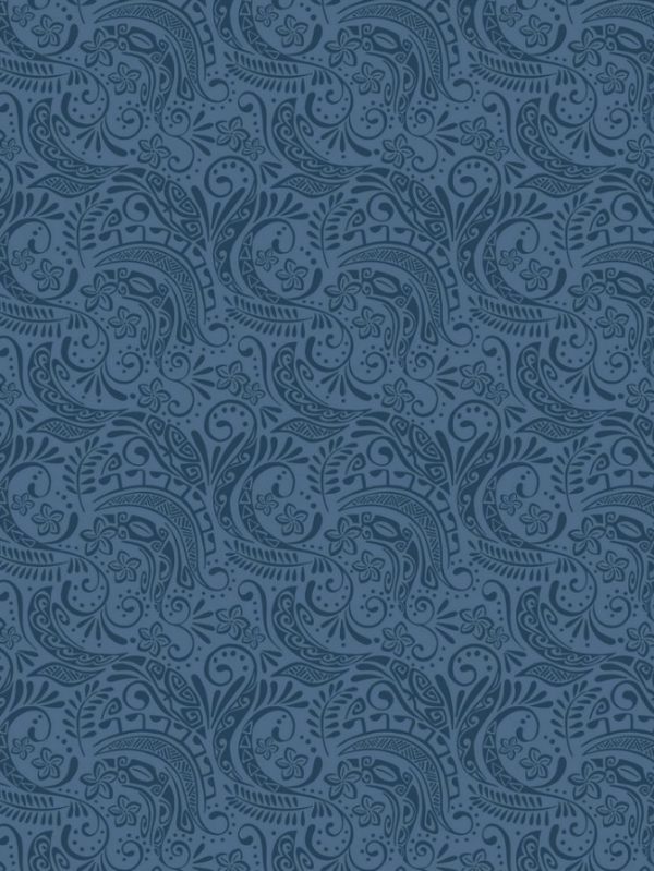 Lewis & Irene Fabrics Island Girl Deep Blue Polynesia