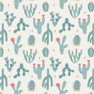 Lewis & Irene Fabrics Paracas Desert Cactus in Blue