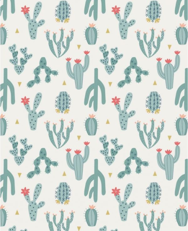 Lewis & Irene Fabrics Paracas Desert Cactus in Blue