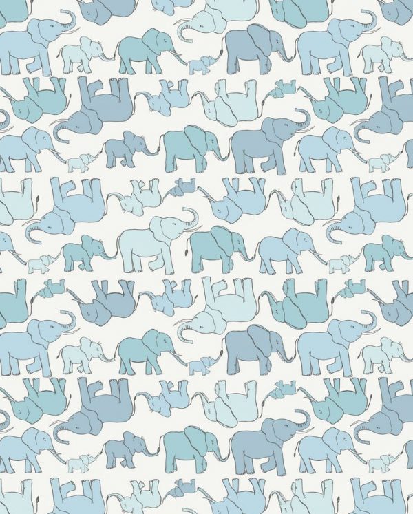 Welcome to the World Remnant by Lewis & Irene Elephants on Blue