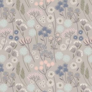 Lewis & Irene Fabrics Make Another Wish Hedgerow Flowers on Natural