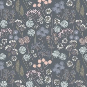 Lewis & Irene Fabrics Make Another Wish Hedgerow Flowers on Grey