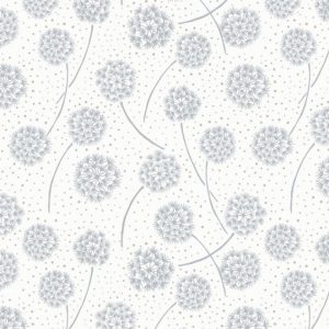 Lewis & Irene Fabrics Make Another Wish Silver Dandelions