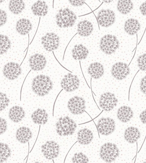 Lewis & Irene Fabrics Make Another Wish Dark Blush Dandelions