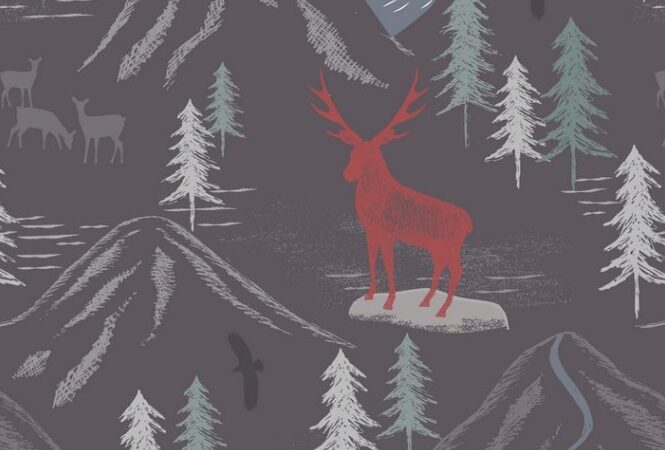 Lewis & Irene The Glen Royal Stag on Slate Grey