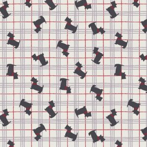 Lewis & Irene Fabrics The Glen Scottie on Snow