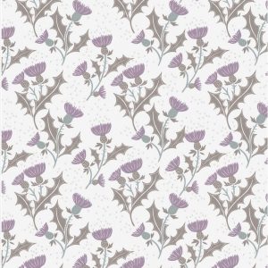 Lewis & Irene Fabrics The Glen Thistle on Snow