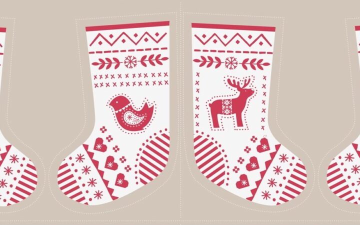 Lewis & Irene Nordic Christmas Stocking Panel
