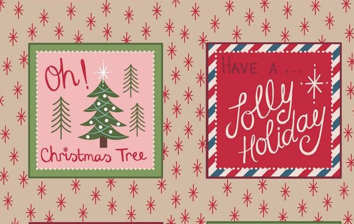 Lewis & Irene North Pole Santa Squares on Parchment