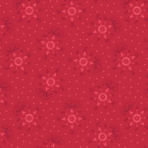 Lewis & Irene Fabrics North Pole Compass on Red