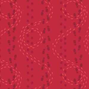 Lewis & Irene Fabrics North Pole Elf Prints on Red