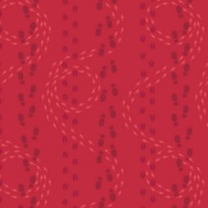 Lewis & Irene Fabrics North Pole Elf Prints on Red