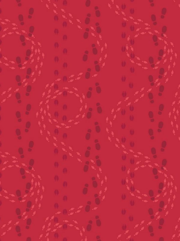 Lewis & Irene Fabrics North Pole Elf Prints on Red