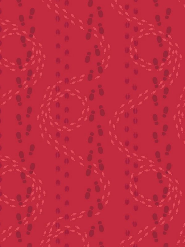 Lewis & Irene Fabrics North Pole Elf Prints on Red