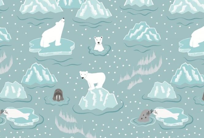 Lewis & Irene Northern Lights Icy Blue Walrus