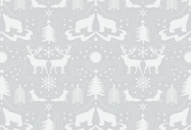 Lewis & Irene Northern Lights Arctic Animals on Silver