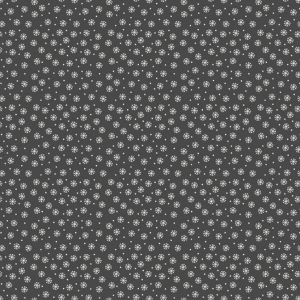 Lewis & Irene Fabrics When I Met Santa's Reindeer Tiny White Snowflakes on Dark Grey