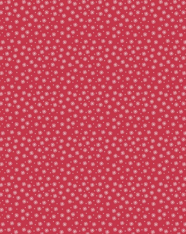 Lewis & Irene Fabrics When I Met Santa's Reindeer Red Snowflake