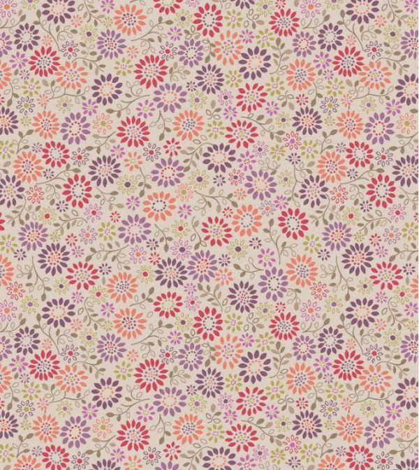 Lewis & Irene Fabrics Flo's Little Flowers All Around Daisy on Tea