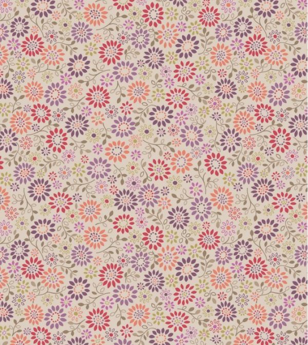 Lewis & Irene Fabrics Flo's Little Flowers All Around Daisy on Tea