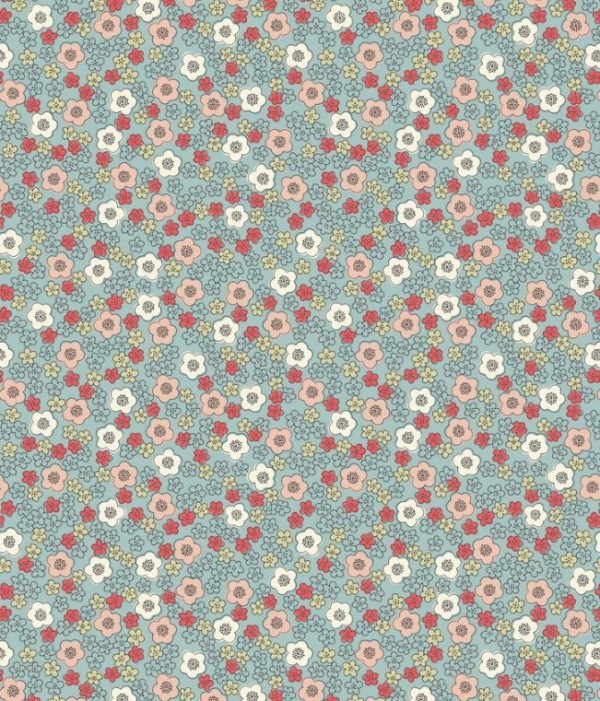 Lewis & Irene Fabrics Flo's Little Flowers Ditzy on Sage