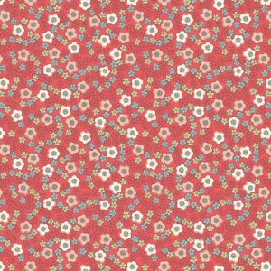 Lewis & Irene Fabrics Flo's Little Flowers Ditzy on Red