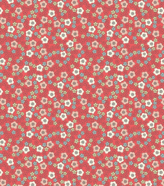 Lewis & Irene Flo's Little Flowers Ditzy on Red · Suki LTS