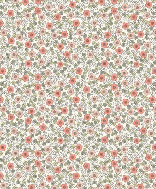 Lewis & Irene Fabrics Flo's Little Flowers Ditzy on White