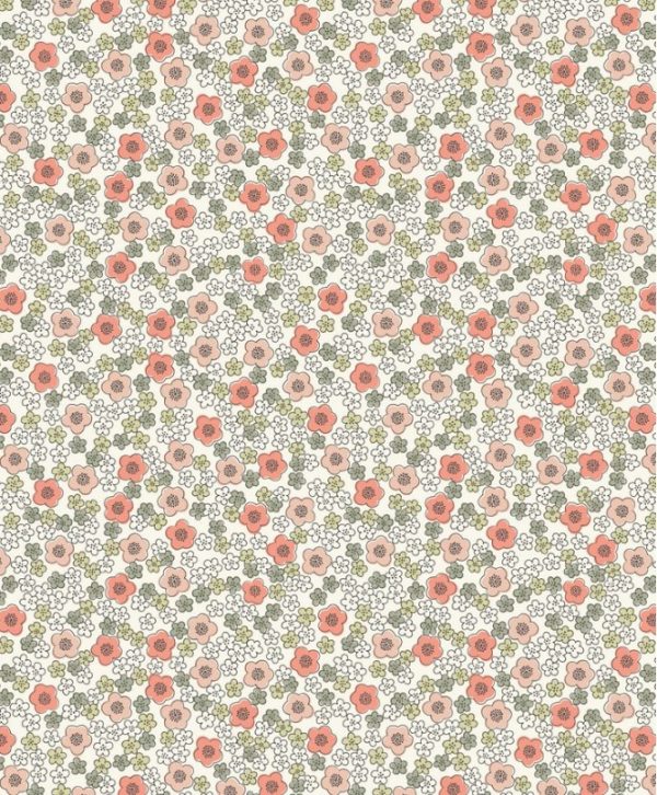 Lewis & Irene Fabrics Flo's Little Flowers Ditzy on White