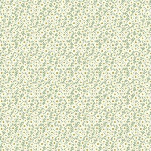 Lewis & Irene Fabrics Flo's Little Flowers Daisies on Green