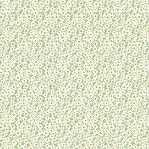 Lewis & Irene Fabrics Flo's Little Flowers Daisies on Green