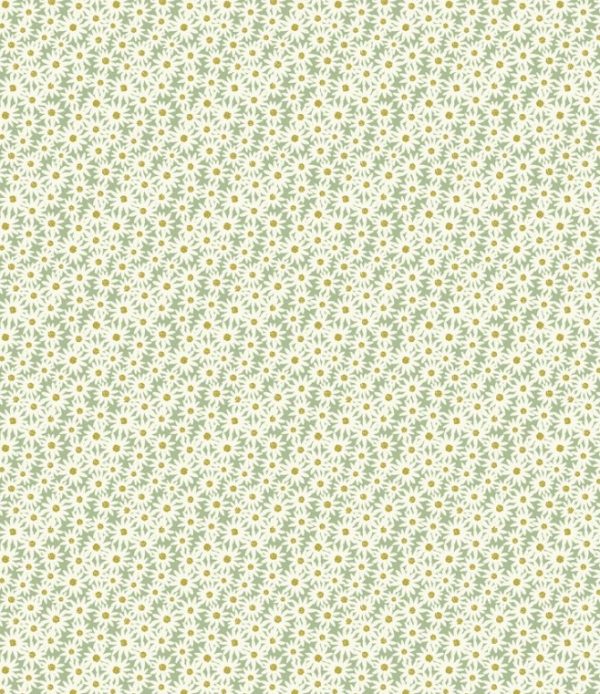 Lewis & Irene Fabrics Flo's Little Flowers Daisies on Green