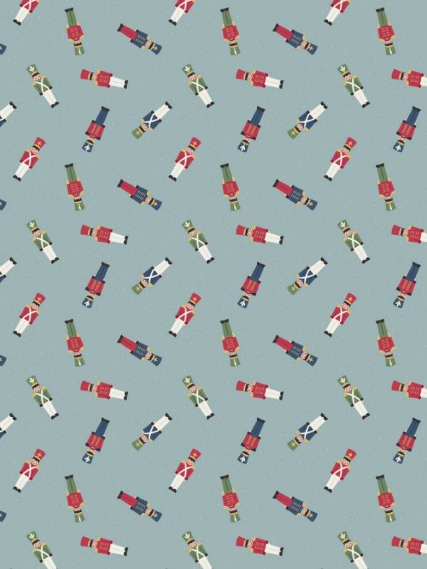 Lewis & Irene Fabrics Small Things at Christmas Soldiers on Icy Blue