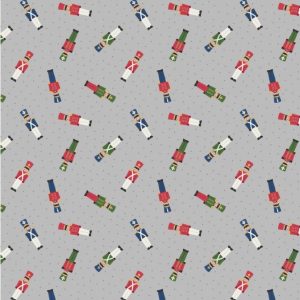 Lewis & Irene Fabrics Small Things at Christmas Soldiers on Silver