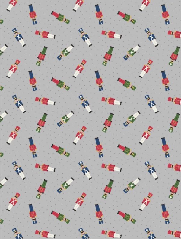 Lewis & Irene Fabrics Small Things at Christmas Soldiers on Silver